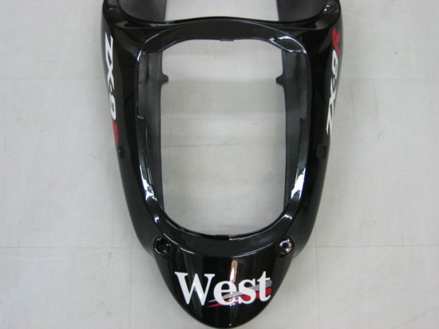 Kawasaki ZX9R Motorrad Verkleidung 2000-2001 - Glanzendes Schwarz Weiss West