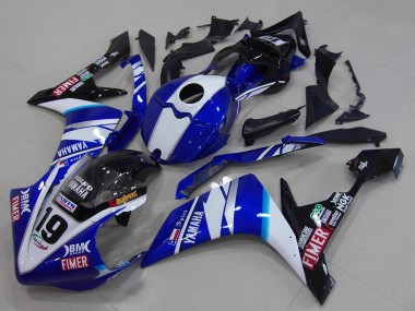 Yamaha YZF R1 Motorrad Verkleidung 2007-2008 - Weiss Blau Schwarz Volvo Fimer