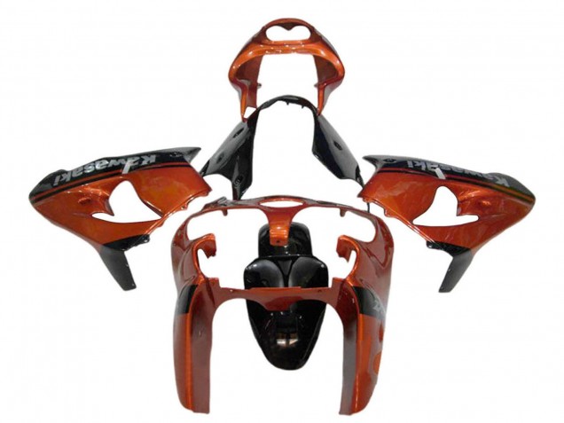 Kawasaki ZX9R Motorrad Verkleidung 2000-2001 - Orange Schwarz