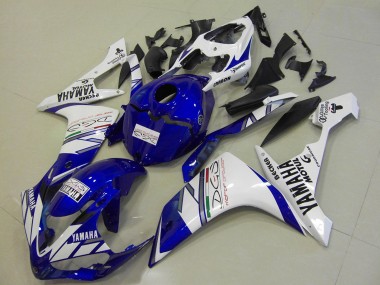 Yamaha YZF R1 Motorrad Verkleidung 2007-2008 - Weiss Blau Becker Motul
