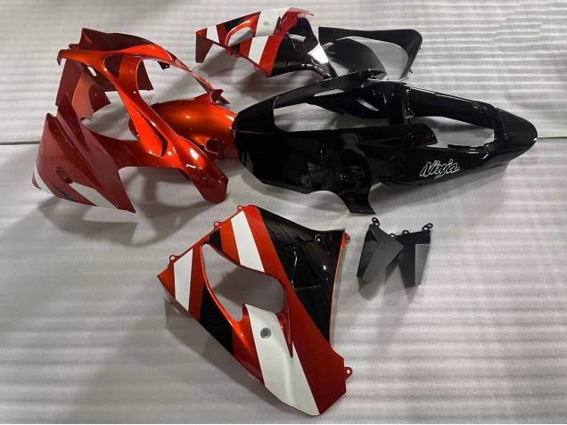 Kawasaki ZX9R Motorrad Verkleidung 2002-2003 - Rot Weiss Glanzendes Schwarz