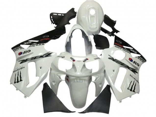 Kawasaki ZX12R Motorrad Verkleidung 2002-2006 - Perl Weiss Schwarz Elf Monster