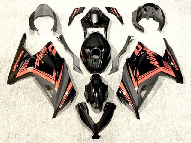 Kawasaki EX300 Motorrad Verkleidung 2013-2024 - Glanzendes Schwarz Orange
