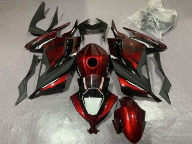 Kawasaki EX300 Motorrad Verkleidung 2013-2024 - Rot Schwarz Weiss