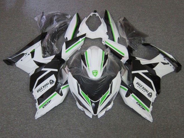 Kawasaki Ninja 400 Motorrad Verkleidung 2018-2024 - Weiss Grun Schwarz Trick Star