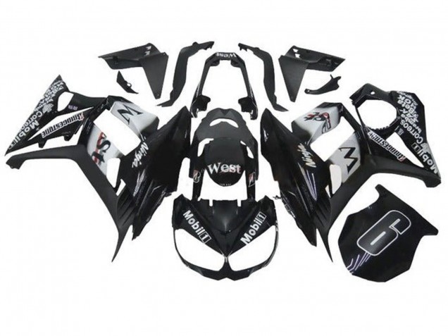 Kawasaki Z1000SX Motorrad Verkleidung 2010-2016 - Glanzendes Schwarz Weiss Mobil West