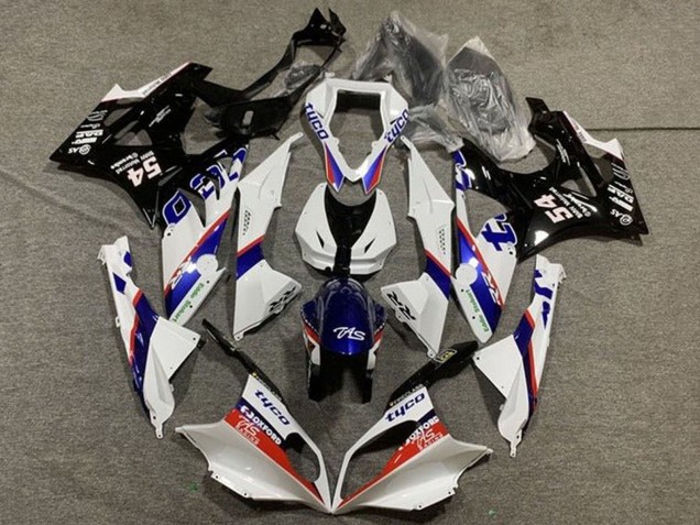 BMW S1000RR Motorrad Verkleidung 2009-2014 - Weiss Rot Blau Glanzendes Schwarz Tyco