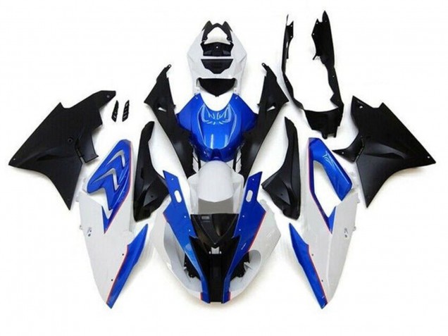 BMW S1000RR Motorrad Verkleidung 2015-2016 - Weiss Blau Matt Schwarz