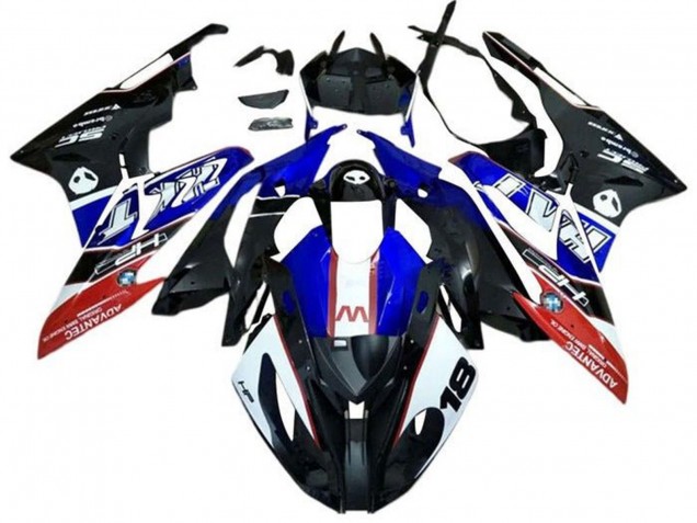 BMW S1000RR Motorrad Verkleidung 2015-2016 - Weiss Rot Blau Schwarz
