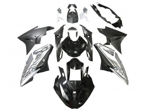BMW S1000RR Motorrad Verkleidung 2015-2016 - Silber Glanzendes Schwarz Matt Schwarz