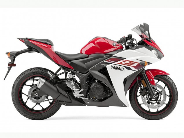 Yamaha YZF R3 Motorrad Verkleidung 2015-2018 - Weiss Rot Schwarz
