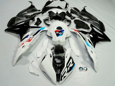 BMW S1000RR Motorrad Verkleidung 2023-2024 - Weiss Hellblau Rot Glanzendes Schwarz