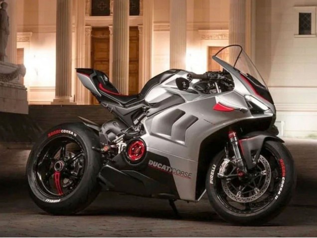 Ducati Panigale V4 V4S Motorrad Verkleidung 2020-2021 - Silber Rot Schwarz