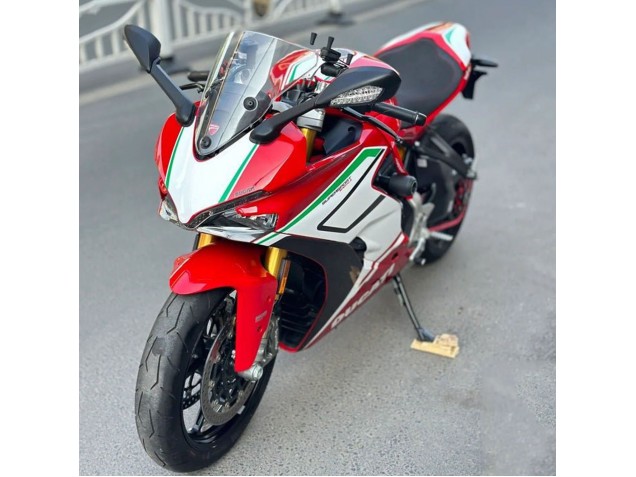 Ducati Supersport 939/939S Motorrad Verkleidung 2017-2022 - Rot Weiss Grun Streifen