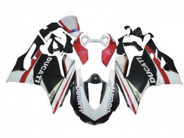 Ducati Panigale 1199 Motorrad Verkleidung 2011-2014 - Weiss Rot Matt Schwarz