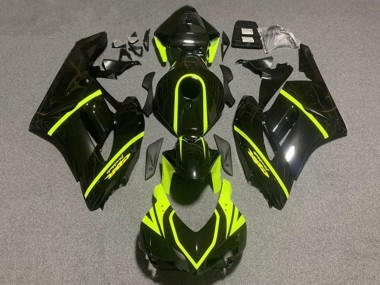 Honda CBR1000RR Motorrad Verkleidung 2004-2005 - Glanzendes Schwarz Hohe Sichtbarkeit Gelb Streifen