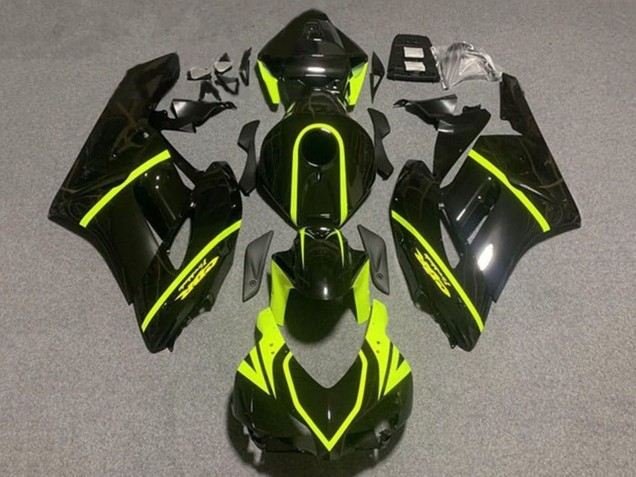 Honda CBR1000RR Motorrad Verkleidung 2004-2005 - Glanzendes Schwarz Hohe Sichtbarkeit Gelb Streifen