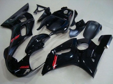 Yamaha YZF R6 Motorrad Verkleidung 1998-2002 - Glanzendes Schwarz Rot Aufkleber