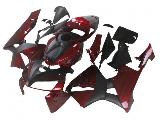 Honda CBR600RR Motorrad Verkleidung 2005-2006 - Kastanienbraun Rot Matt Schwarz