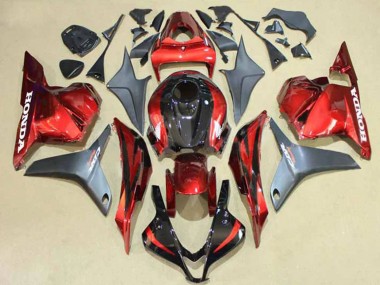 Honda CBR600RR Motorrad Verkleidung 2009-2012 - Silber Rot Glanzendes Schwarz