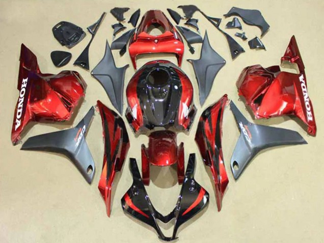 Honda CBR600RR Motorrad Verkleidung 2009-2012 - Silber Rot Glanzendes Schwarz