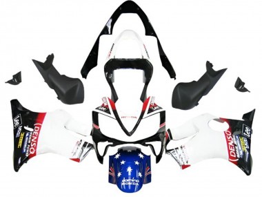 Honda CBR600 F4i Motorrad Verkleidung 2001-2003 - Weiss Blau Rot Glanzendes Schwarz Denso Stern
