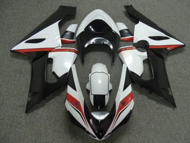 Kawasaki ZX6R Motorrad Verkleidung 2005-2006 - Weiss Schwarz Rot