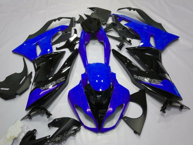 Kawasaki ZX6R Motorrad Verkleidung 2007-2008 - Blau Schwarz Weiss