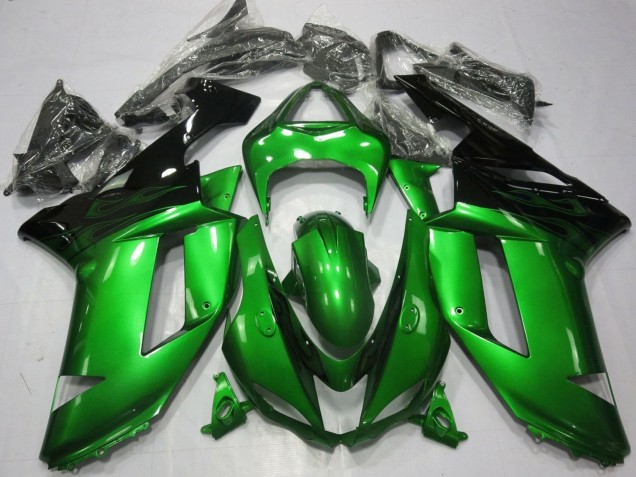 Kawasaki ZX6R Motorrad Verkleidung 2007-2008 - Grun Schwarz