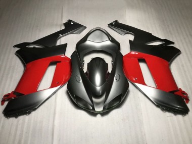Kawasaki ZX6R Motorrad Verkleidung 2007-2008 - Silber Rot