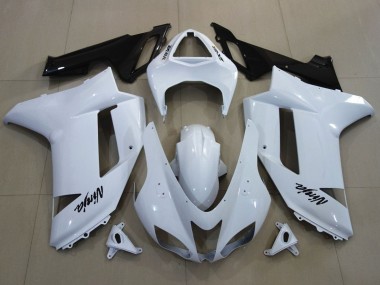 Kawasaki ZX6R Motorrad Verkleidung 2007-2008 - Weiss Schwarz