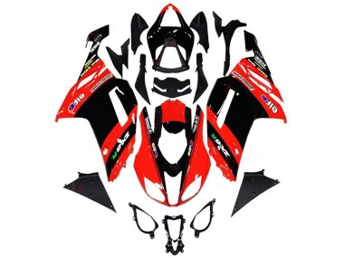 Kawasaki ZX6R Motorrad Verkleidung 2013-2018 - Rot Schwarz Elf