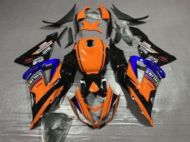 Kawasaki ZX6R Motorrad Verkleidung 2013-2018 - Orange Blau Schwarz