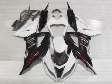 Kawasaki ZX6R Motorrad Verkleidung 2013-2018 - Weiss Schwarz Rot RSS