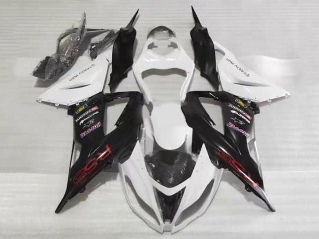 Kawasaki ZX6R Motorrad Verkleidung 2013-2018 - Weiss Schwarz Rot RSS