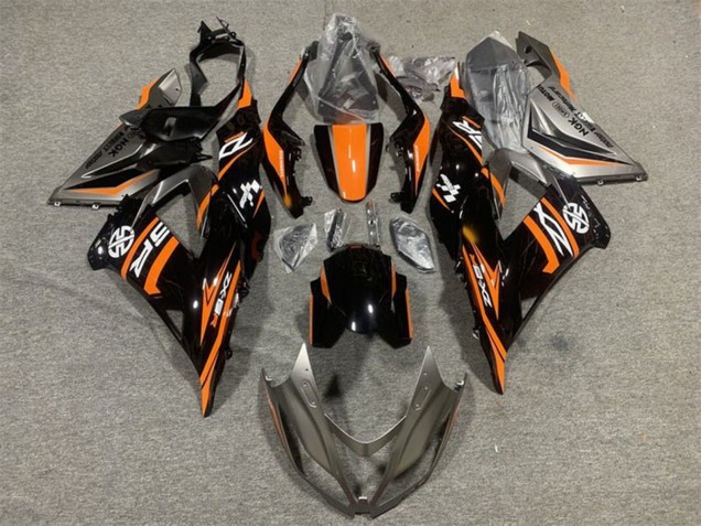 Kawasaki ZX6R Motorrad Verkleidung 2013-2018 - Orange Glanzendes Schwarz