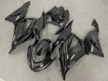 Kawasaki ZX6R Motorrad Verkleidung 2013-2018 - Glanzendes Schwarz Matt Schwarz