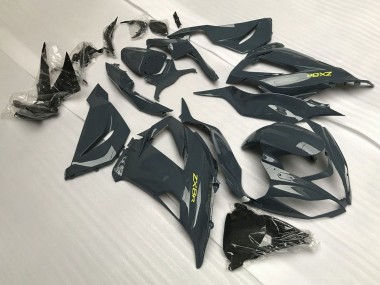 Kawasaki ZX6R Motorrad Verkleidung 2013-2018 - Dunkel Grau Gelb