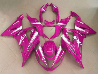Kawasaki ZX6R Motorrad Verkleidung 2013-2018 - Rosa Weiss