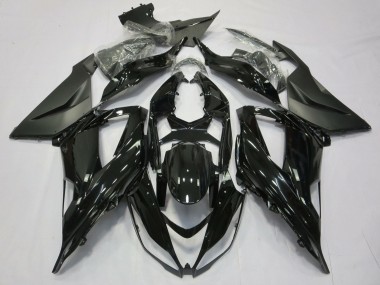 Kawasaki ZX6R Motorrad Verkleidung 2013-2018 - Glanzendes Schwarz Matt Schwarz