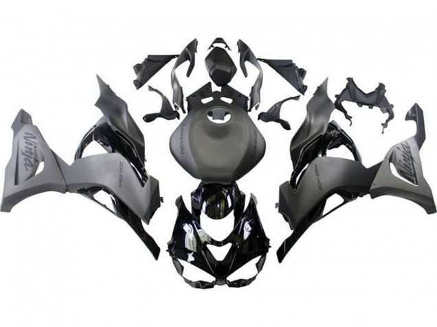Kawasaki ZX6R Motorrad Verkleidung 2023-2025 - Matt Schwarz Matt Grau Glanzendes Schwarz