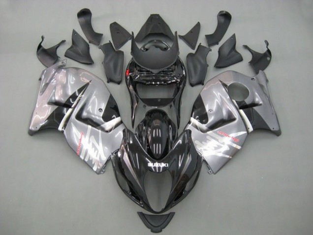 Suzuki GSXR 1300 Hayabusa Motorrad Verkleidung 1996-2007 - Schwarz Grau Silber