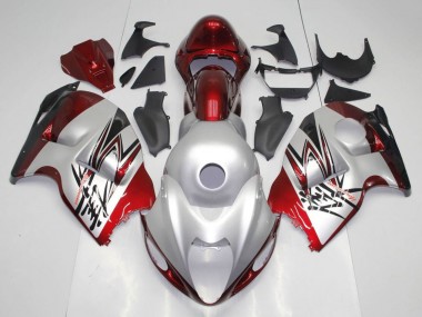 Suzuki GSXR 1300 Hayabusa Motorrad Verkleidung 1996-2007 - Silber Bonbon Rot Schwarz