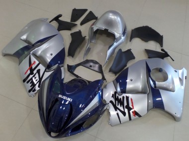 Suzuki GSXR 1300 Hayabusa Motorrad Verkleidung 1996-2007 - Silber Dunkel Blau