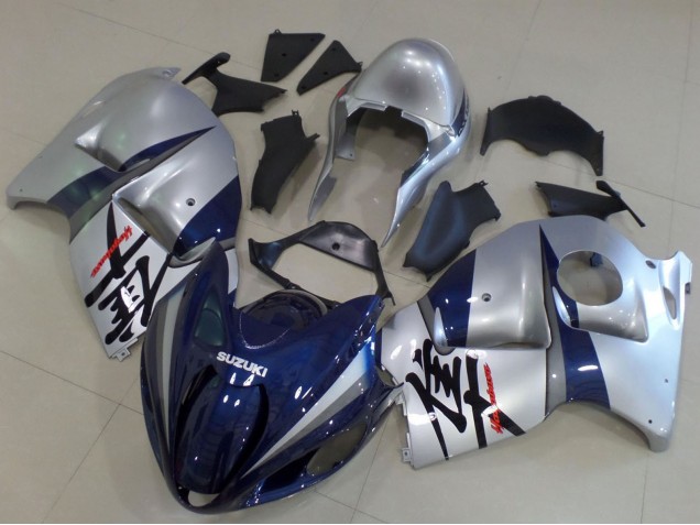 Suzuki GSXR 1300 Hayabusa Motorrad Verkleidung 1996-2007 - Silber Dunkel Blau