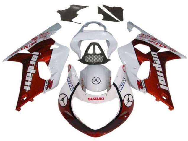 Suzuki GSXR1000 Motorrad Verkleidung 2000-2002 - Weiss Rot Jordan