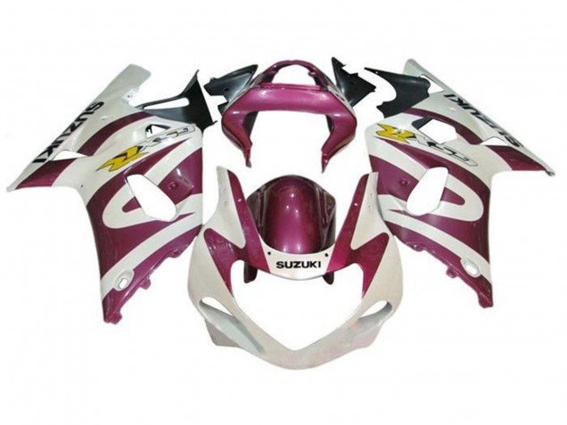 Suzuki GSXR1000 Motorrad Verkleidung 2000-2002 - Weiss Lila Gelb