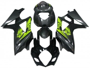 Suzuki GSXR 1000 Motorrad Verkleidung 2005-2006 - Schwarz Grau Neon Gelb