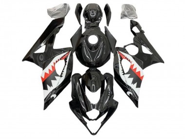 Suzuki GSXR 1000 Motorrad Verkleidung 2005-2006 - Schwarz Weiss Rot Hai