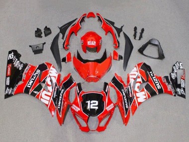 Suzuki GSXR1000 Motorrad Verkleidung 2017-2025 - Rot Weiss Schwarz Motul 12